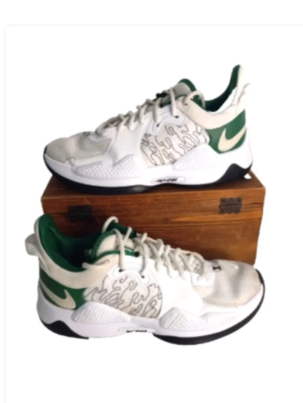Nike PG 5 Live Life Basketball Shoes Men's Size 8.5 White Green DC6768-991